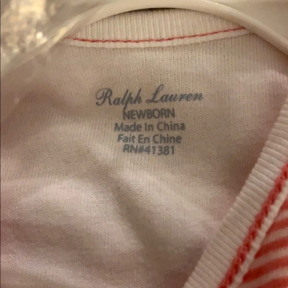 Ralph Lauren newborn Pink striped gown NEW - Picture 7 of 7